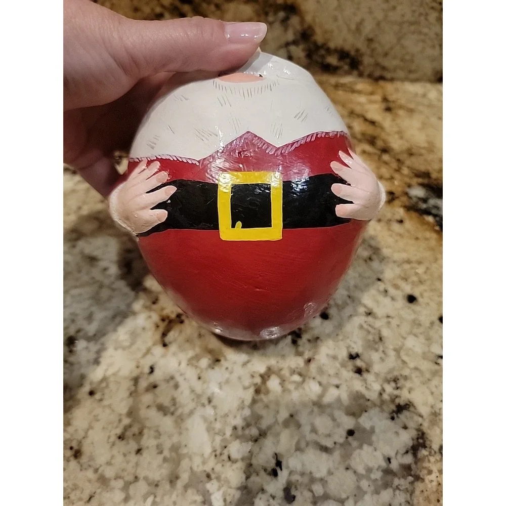 Vintage Roly Poly Santa Paper Mache Belsnickle Christmas Decoration Hand Painted